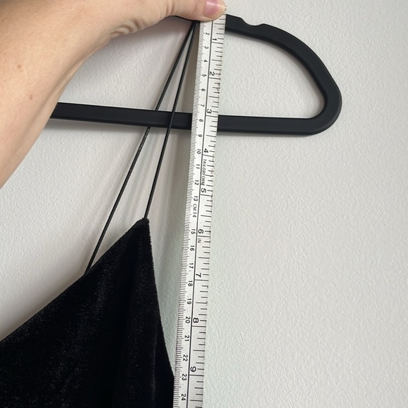 Soft Warm Black Dress, medium, velvet feel, lined, spaghetti straps knee length - Picture 12 of 13